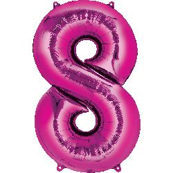 Balloon Foil Megaloon Num 8 Pink  86cm-Discontinued Line: Last Chance Buy