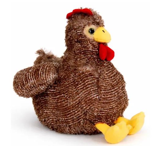 Soft Toy Plush Brown Chicken/Hen 22cm