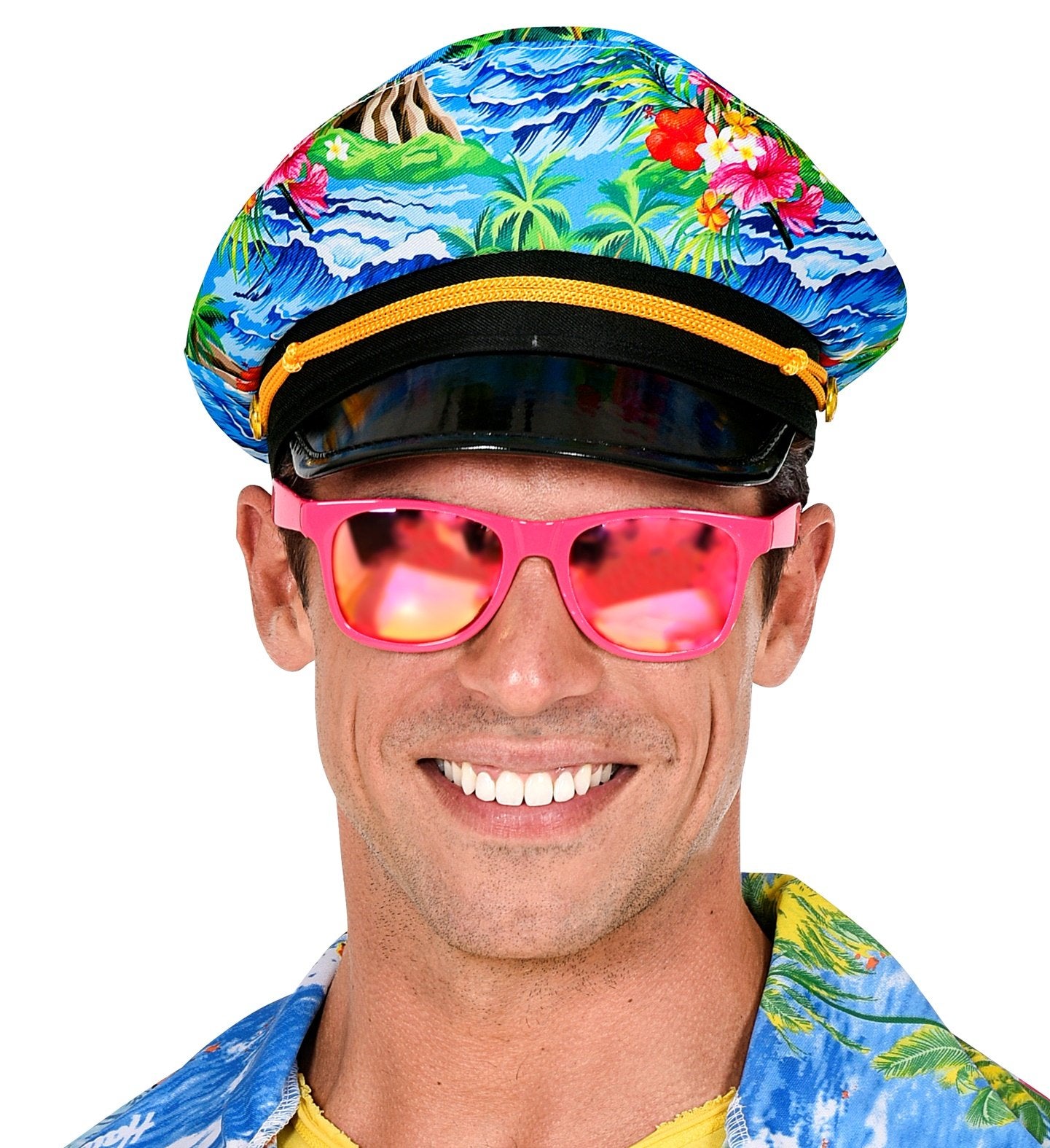 Hat Fedora Hawaiian Tropical Bright Ships Captain Style