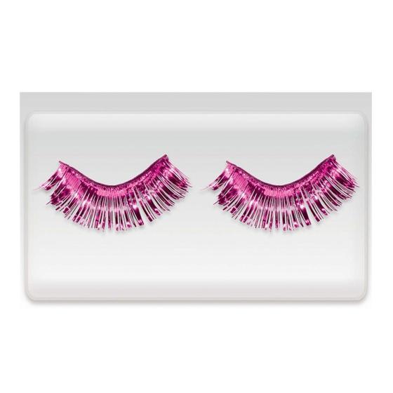 Pink Team Spirit Eyelashes Tinsel Self Adhesive