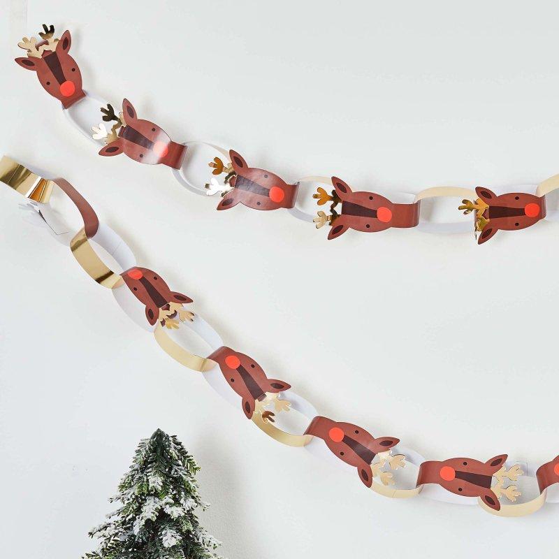 Banner/Garland Christmas Reindeer Paper Chain (40 Chains)