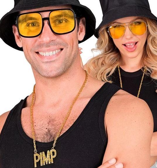 Costume Necklace Big Gold Pimp/Gangster Chain Pimp Hip Hop 1990s 65cm