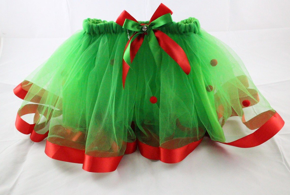 Tutu Adult Christmas Red With Green Trim