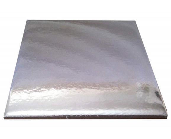 Square Silver Cake Board 10"/25.4cm Compressed Cardboard