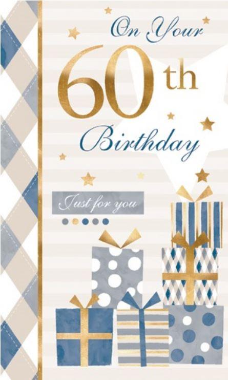 Greeting Card Happy 60th Birthday Gold