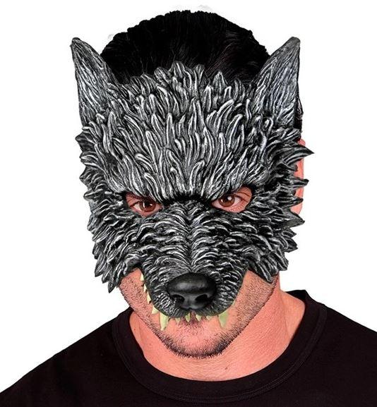 Animal Costume Mask Wolf/Werewolf Grey Chinless