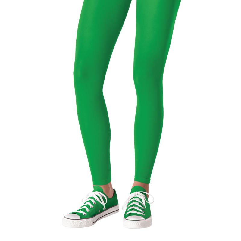 Green Footless Tights Adult