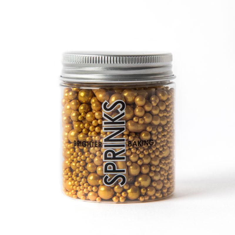 Edible Decorations Sprinkles Matte Gold Bubble & Bounce 75g