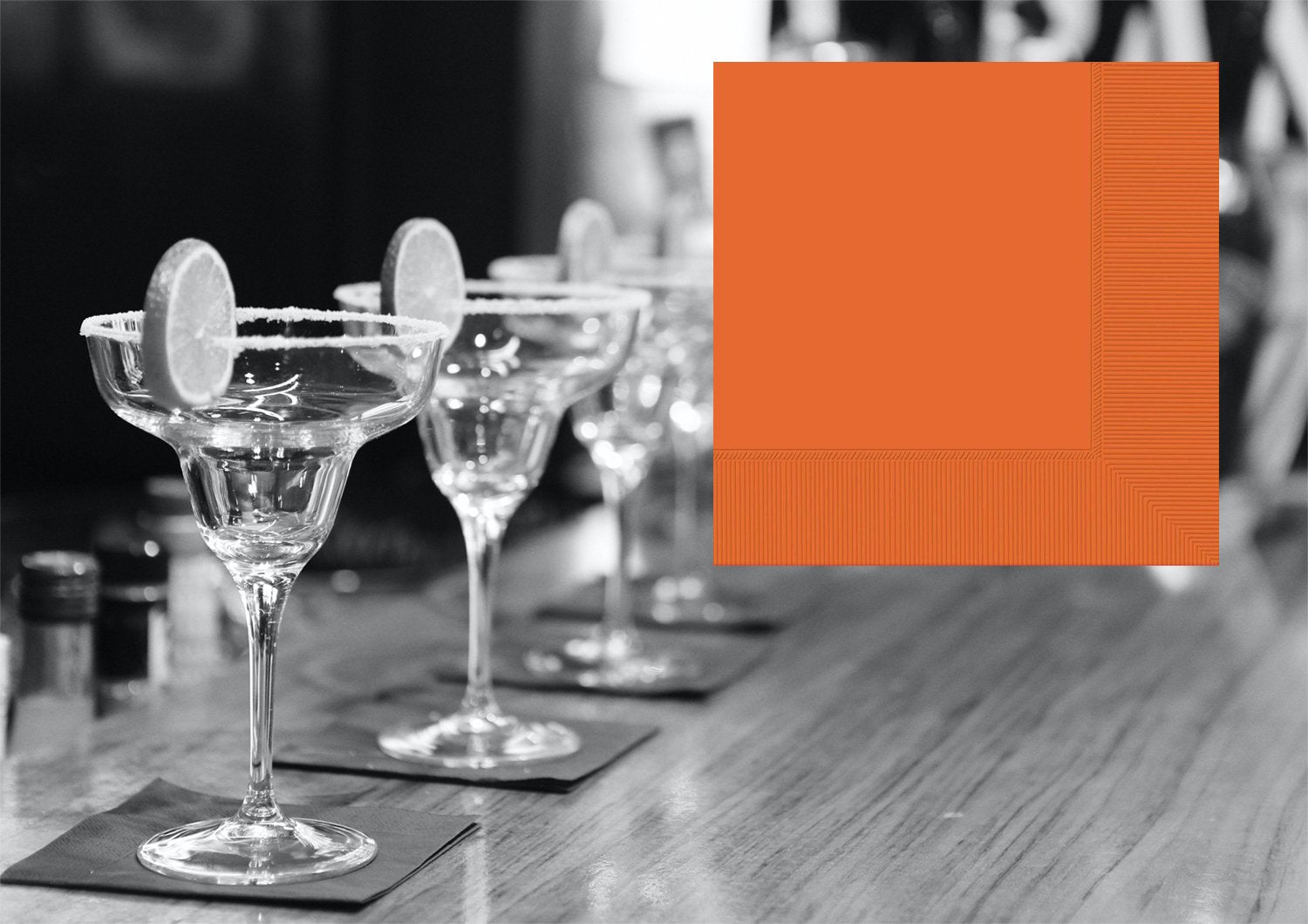 Napkins Beverage/Cocktail Orange 2ply P50