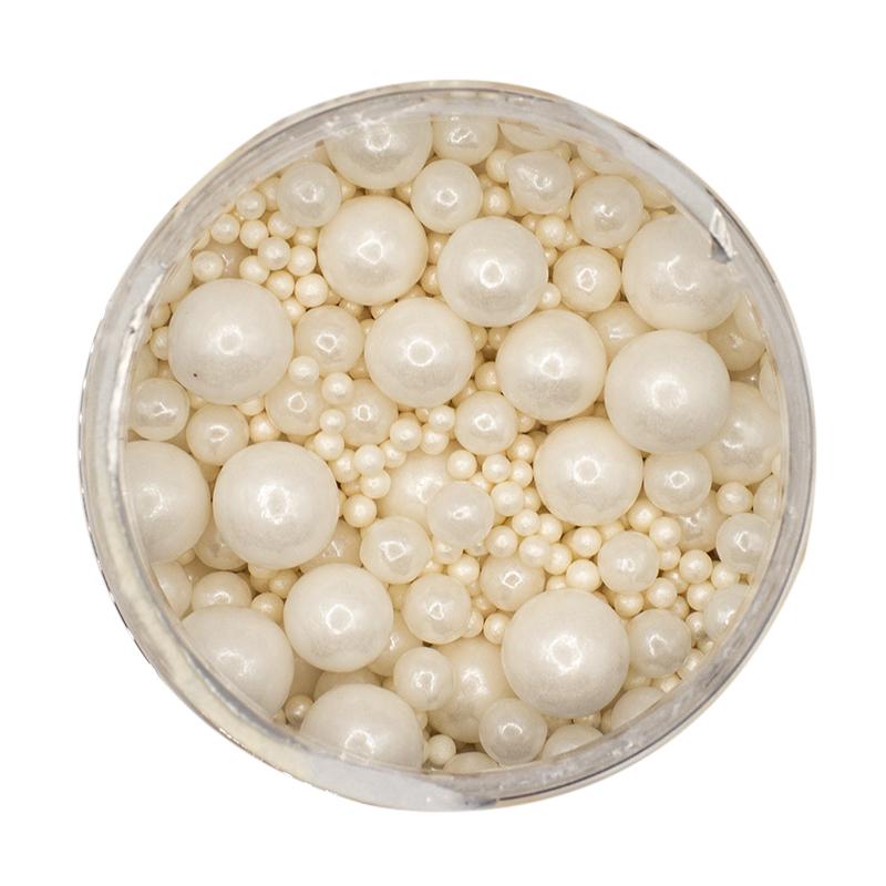 Round Ball Sprinkles Pearl White Bubble Bubble 75g