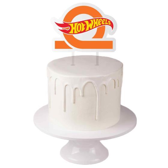 Hot Wheels Car Racing Large Cake Topper/Pick Decoration Printed Acrylic