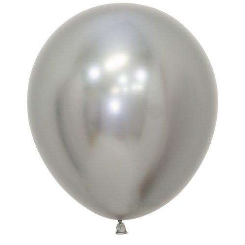 Balloons 46cm Reflex Silver Pk 25