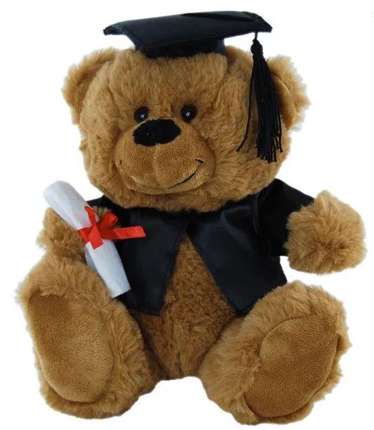 Soft Plush Toy Teddy Bear 23cm Graduation Brown