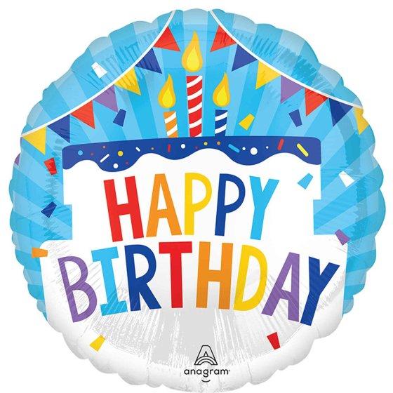 Balloon Foil 45cm Happy Birthday Cake
