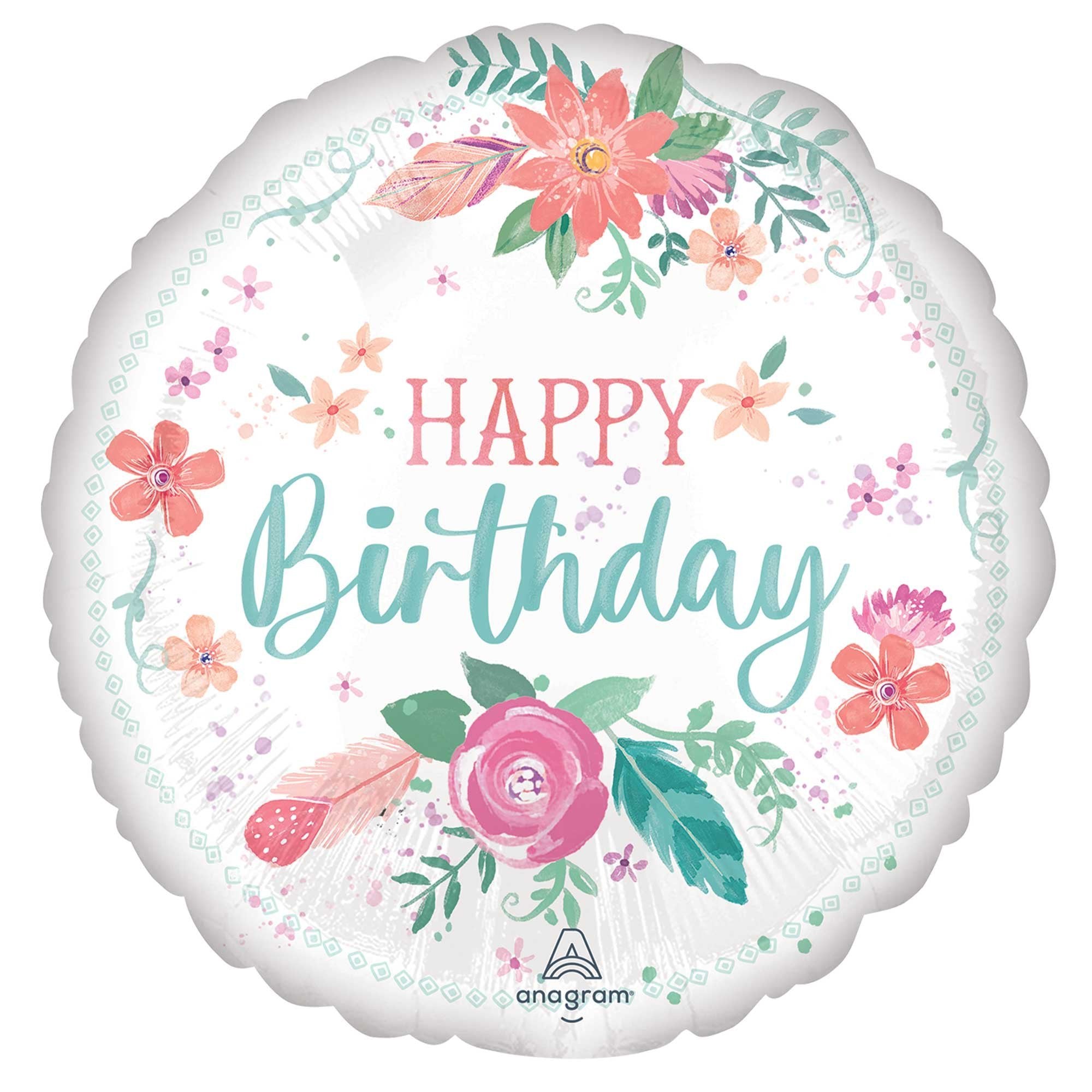 Balloon Foil 45cm Birthday Free Spirit
