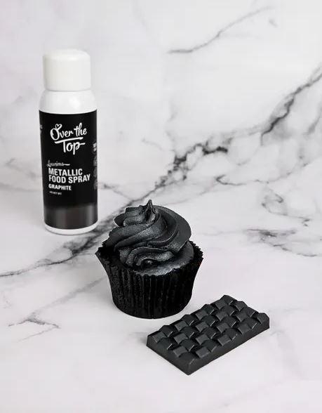 Edible Food Spray Metallic Graphite Grey/Black 48g Cake Decorating
