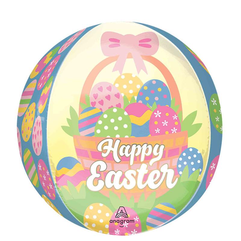 Balloon Foil Orbz Happy Easter Egg Basket