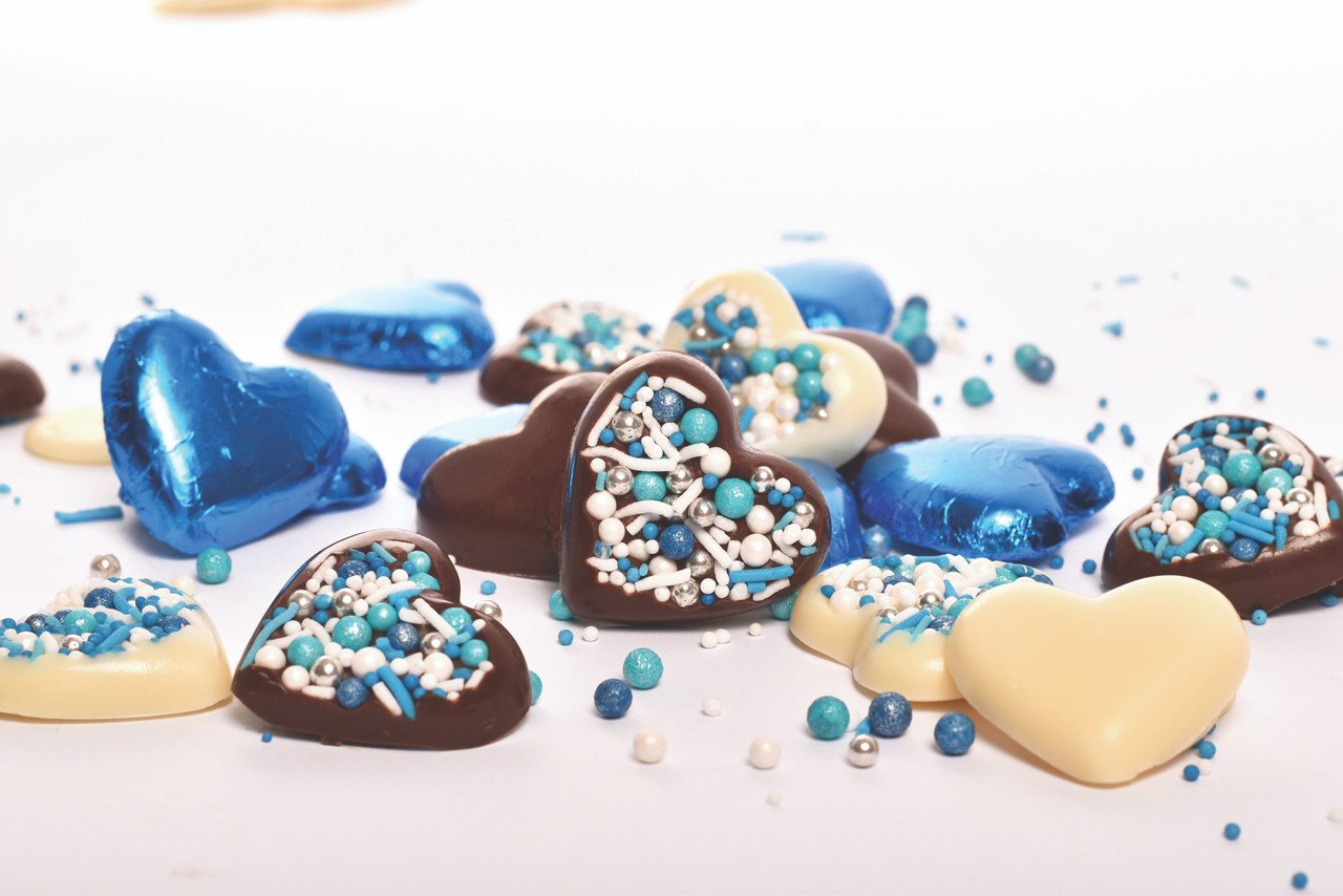 Chocolate Wrapping Foil Sheets Bright Blue & Light Blue Pk/4