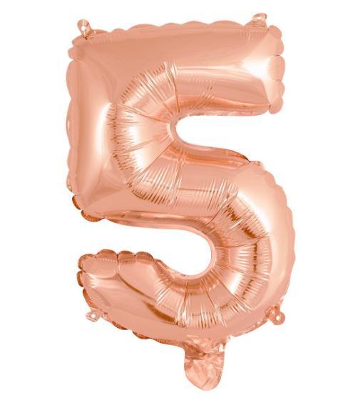 Balloon Foil Number 5 Rose Gold 40cm