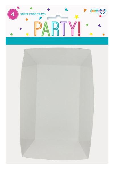 Catering Disposable Food Trays White Pk/4 24cm Long x 15cm High