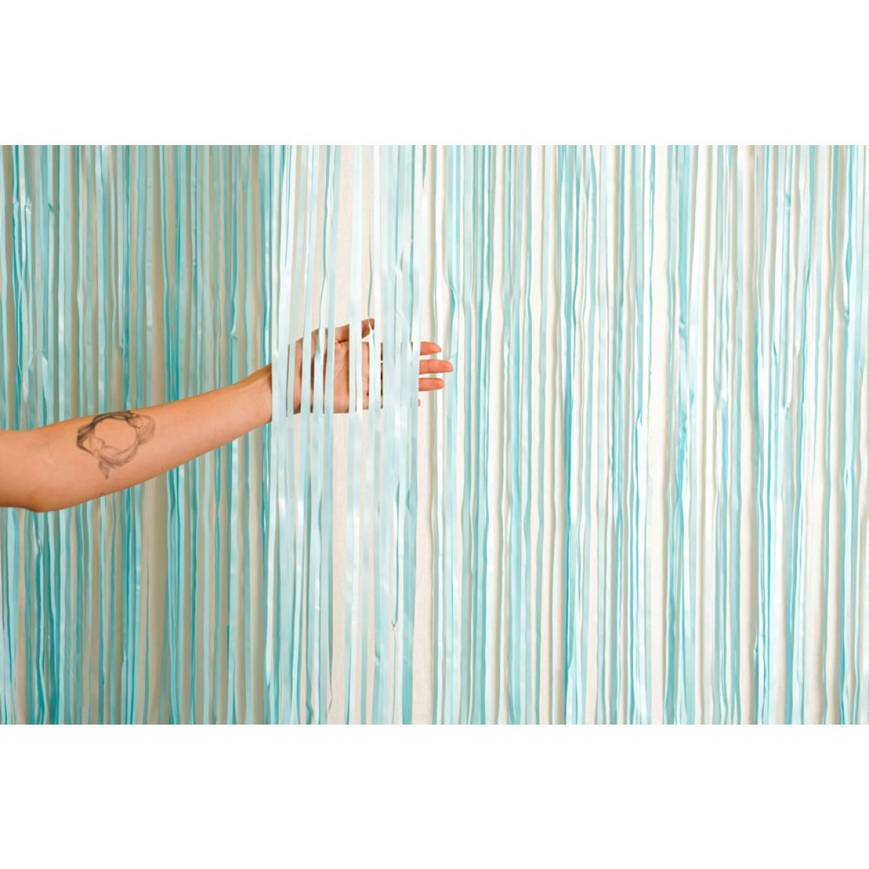 Curtain Pastel Blue Mylar Extra Large 1.2 m Wide X 2.4m High