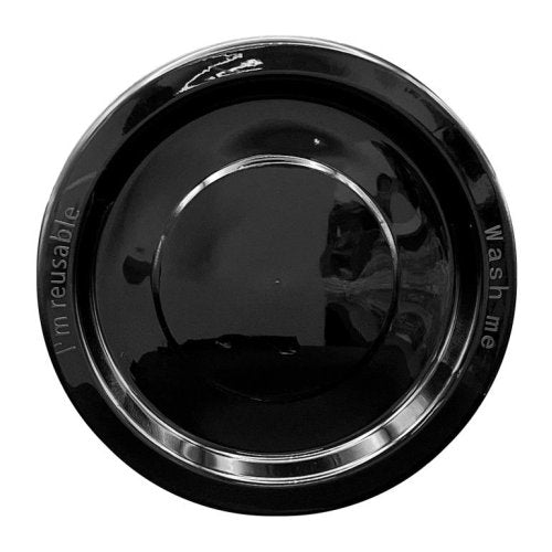 Plates 230mm Black Plastic Dinner Size Reusalbe Pk/20