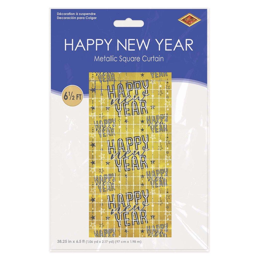 Decoration/Photo Backdrop Happy New Year Metallic Curtain 183cm x 91cm