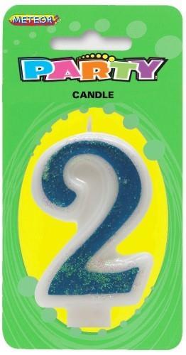 Candle Number 2 Blue- Discontinued Line Last Chance To Buy