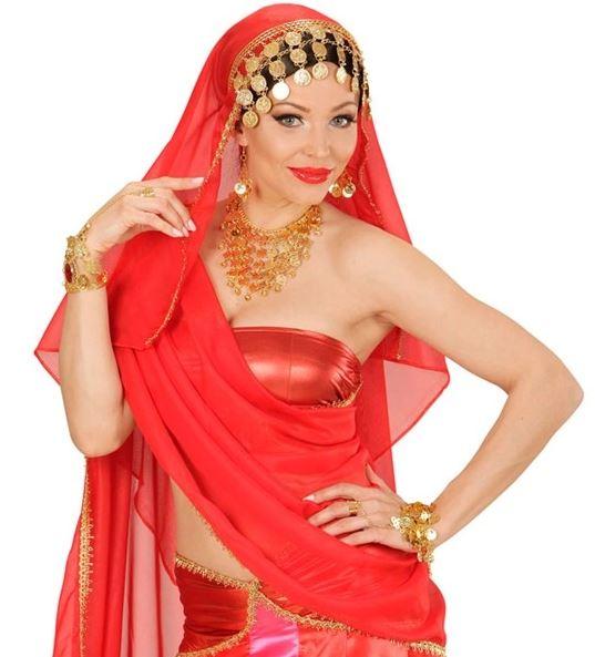 Costume Necklace & Earring Gold Coin Set Princess Egyptian/Greek/Roman