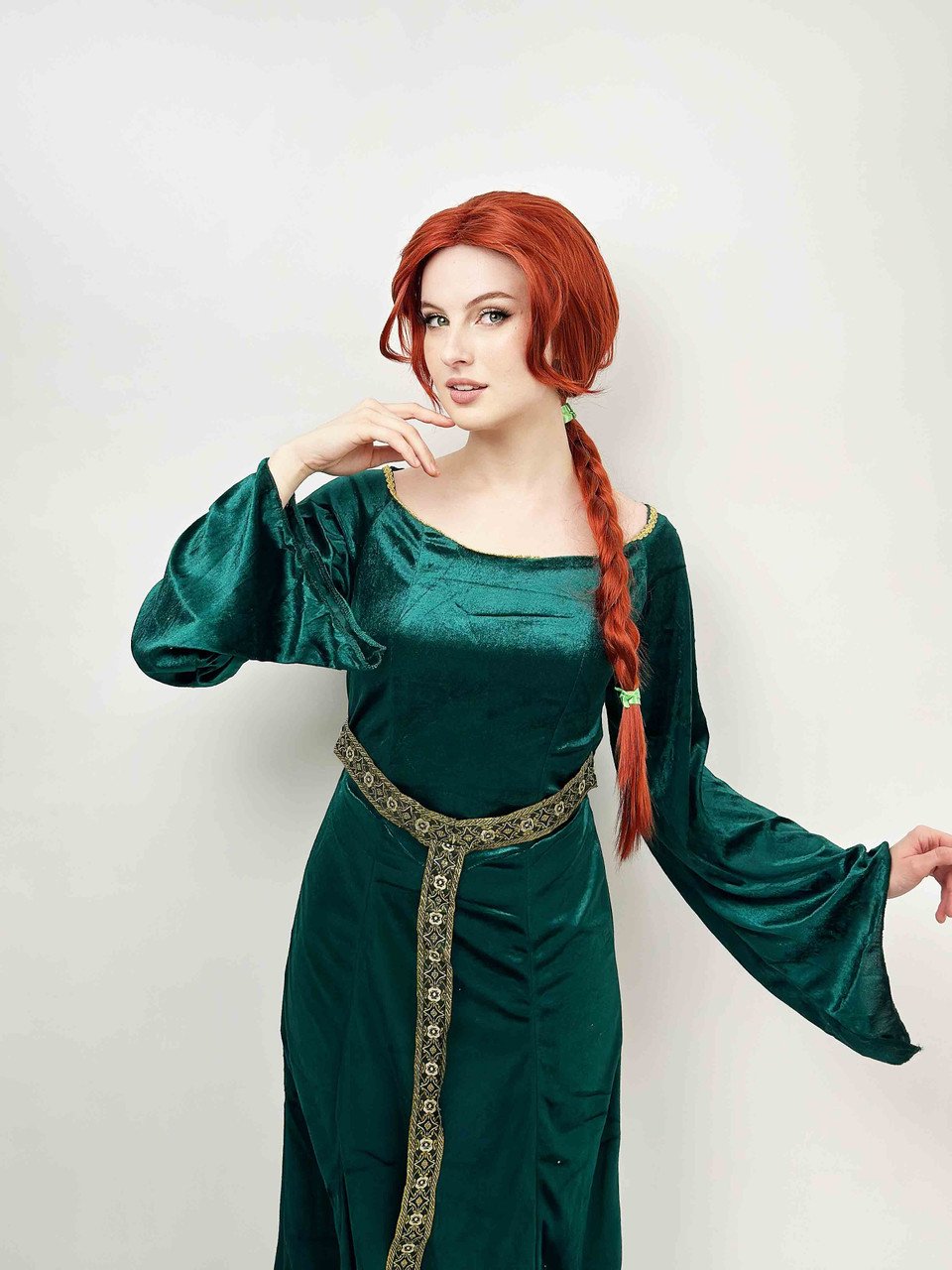 Wig Copper/Auburn/Red Long Princess Cosplay With Plait Deluxe