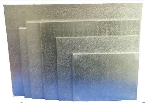 Cake Board MDF Rectangle Silver 6mm 24 X 16 Inch