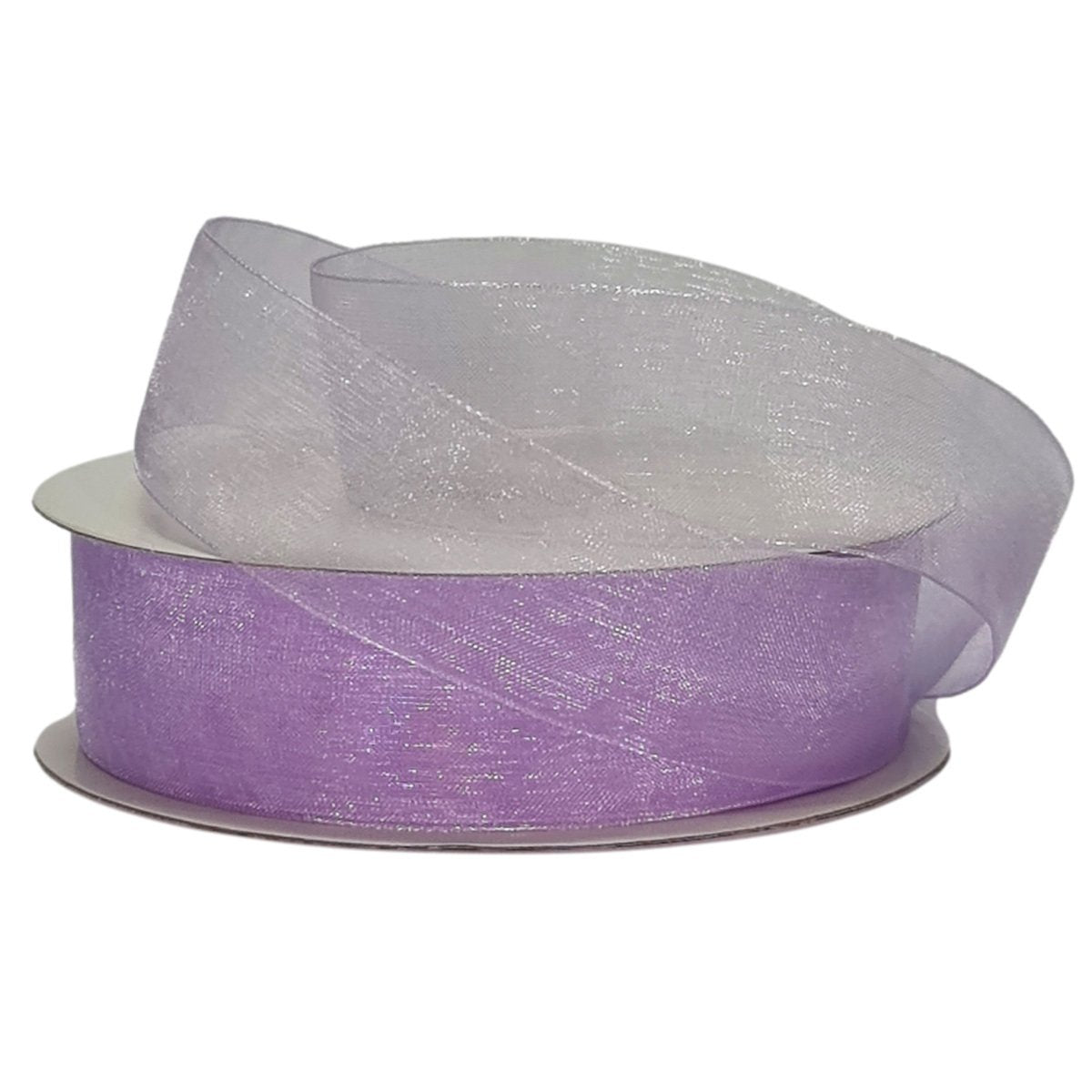 Organza Ribbon Lavender Purple Woven Edge 25mm x 50m