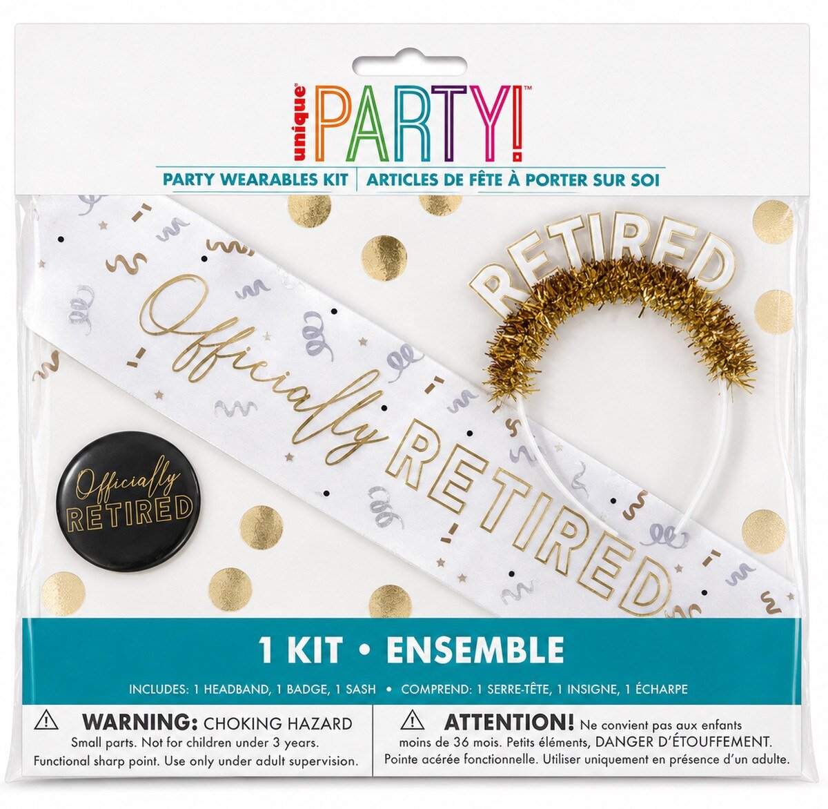 Dress Up Kit Happy Retirement (Headband Badge and Sash)