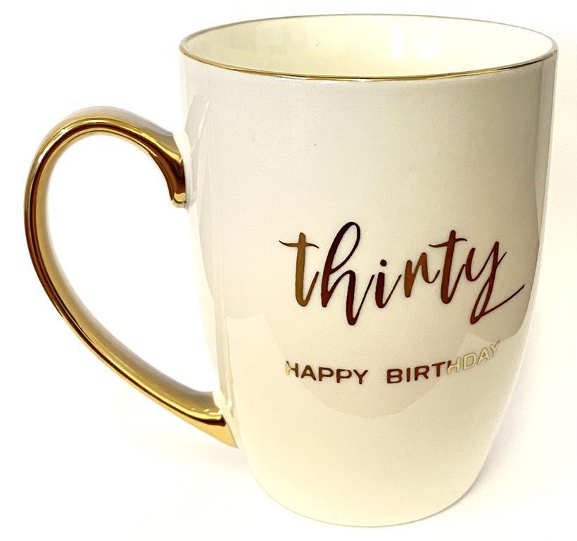 Mug White 30th Birthday With Gold Script