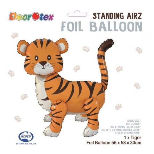Balloon Foil Standing Airz Tiger 56cm X 58cm X 30cm Air Fill Only