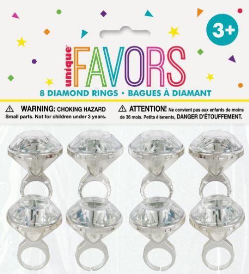 Value Favours Diamond Rings Pk/8