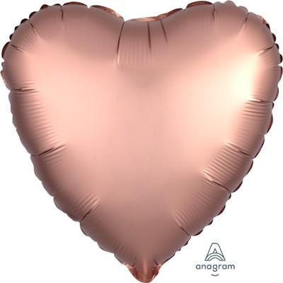 Balloon Foil 45cm Heart Rose Copper