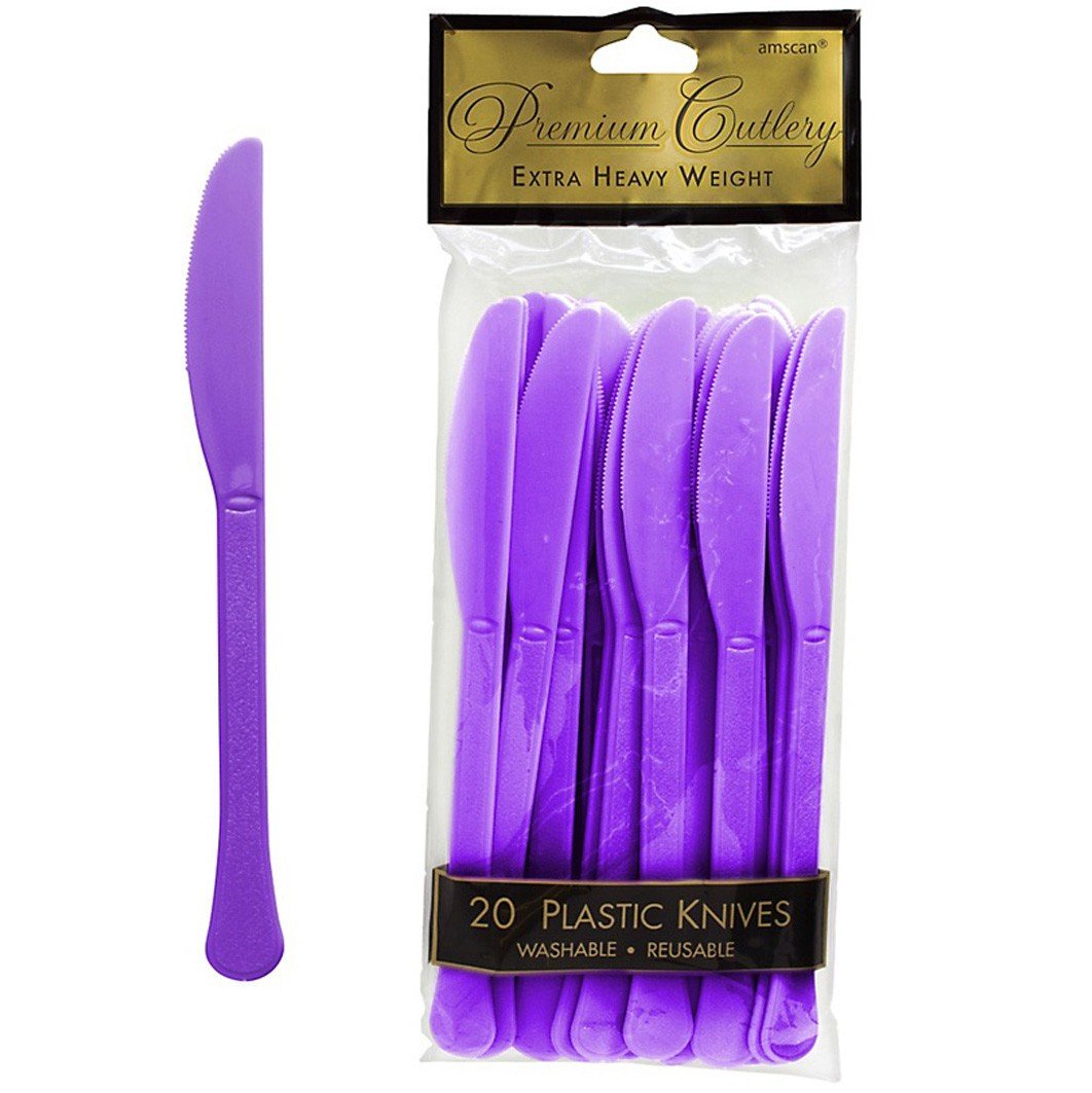 Knives Purple Plastic Pk/20- Discontinued Line Last Chance To Buy