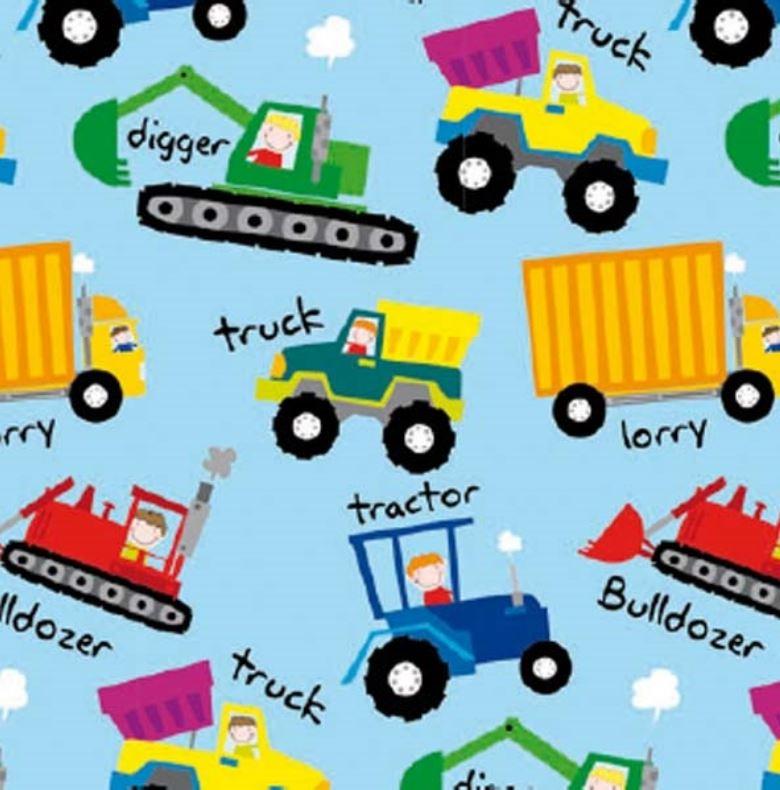 Gift Wrapping Paper Construction Trucks & Diggers