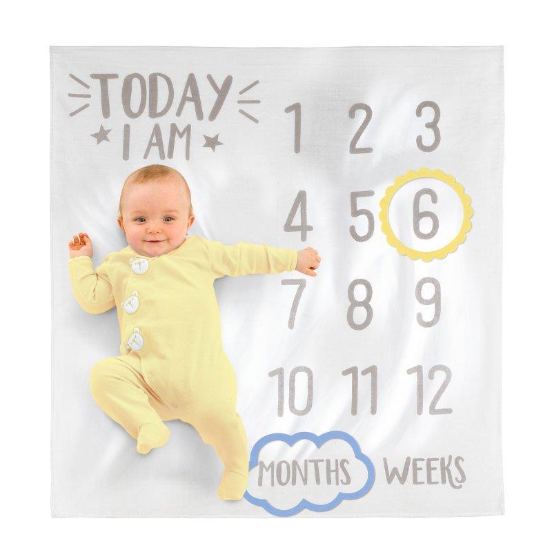 Baby Blanket Milestone 119cm X 119cm Felt Frames - Discontinued Last Chance