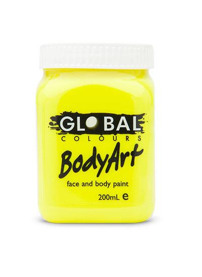 Face Paint Yellow Fluro 200ml Pot