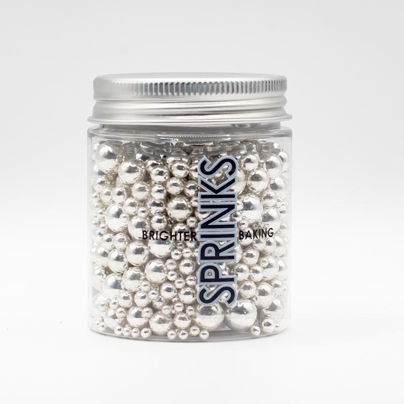 Round Ball Sprinkles Silver Bubble Bubble 75g