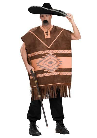 Costume Adult Mexican Poncho Western Tan One Size