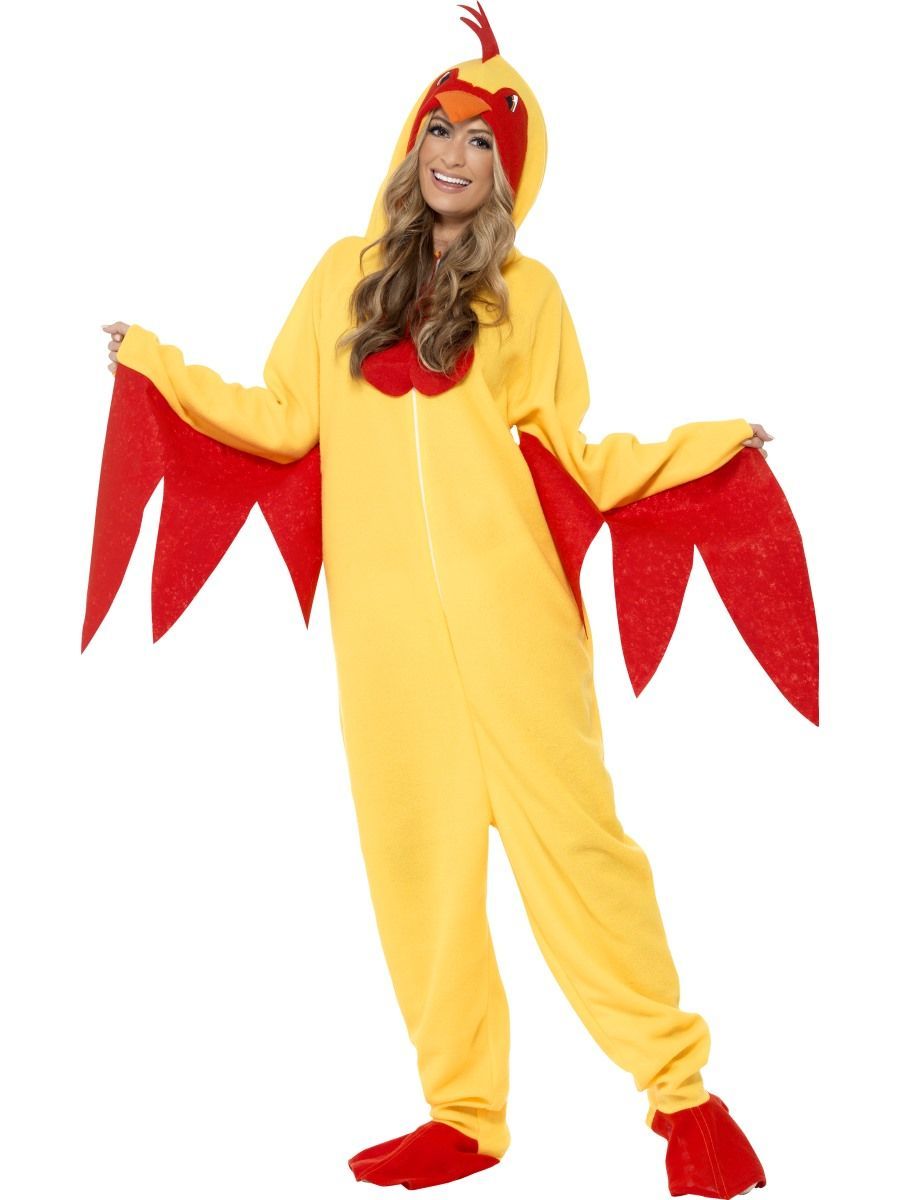 Costume Adult Animal Chicken/Rooster Hooded All In One Large