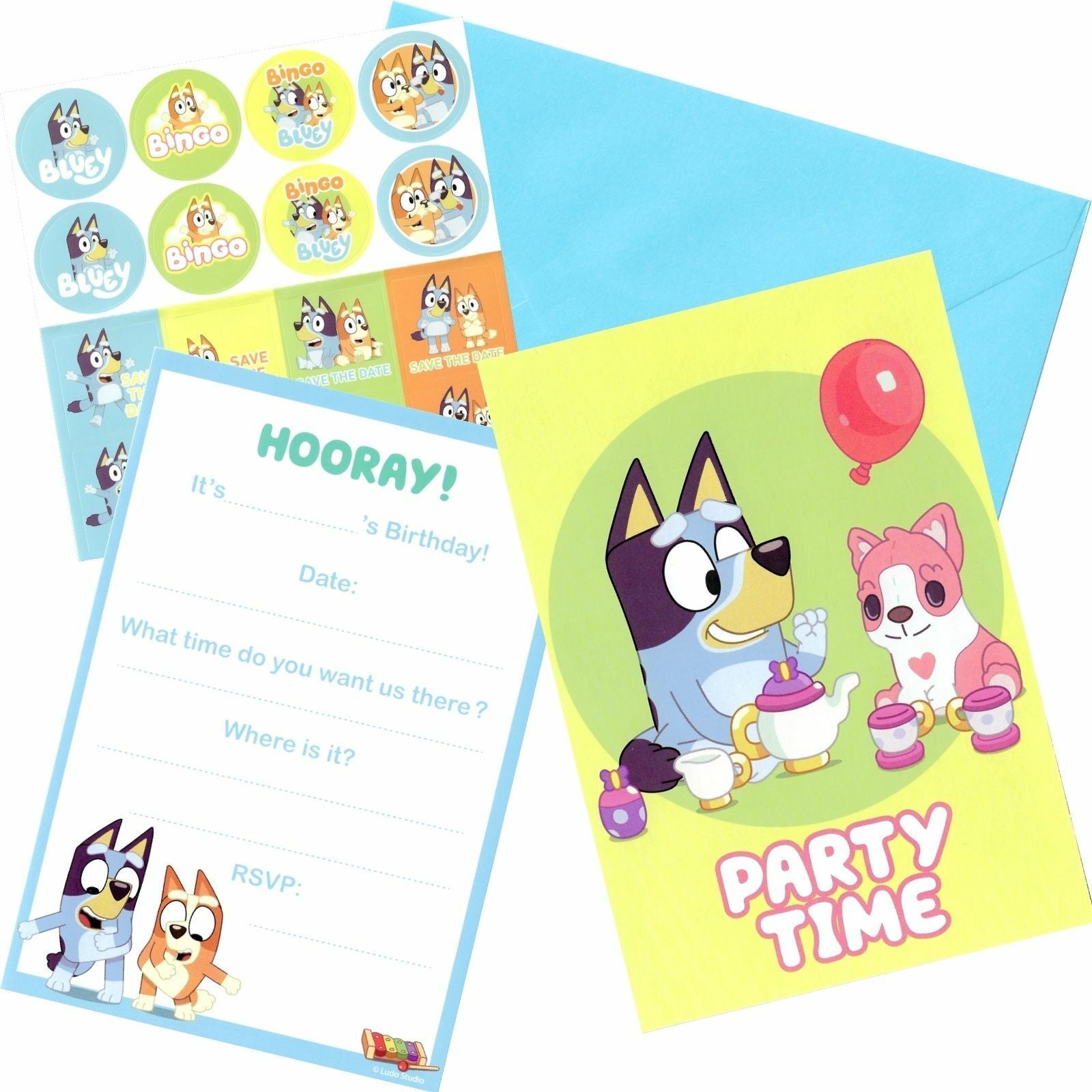 Bluey Invitations Pk/8