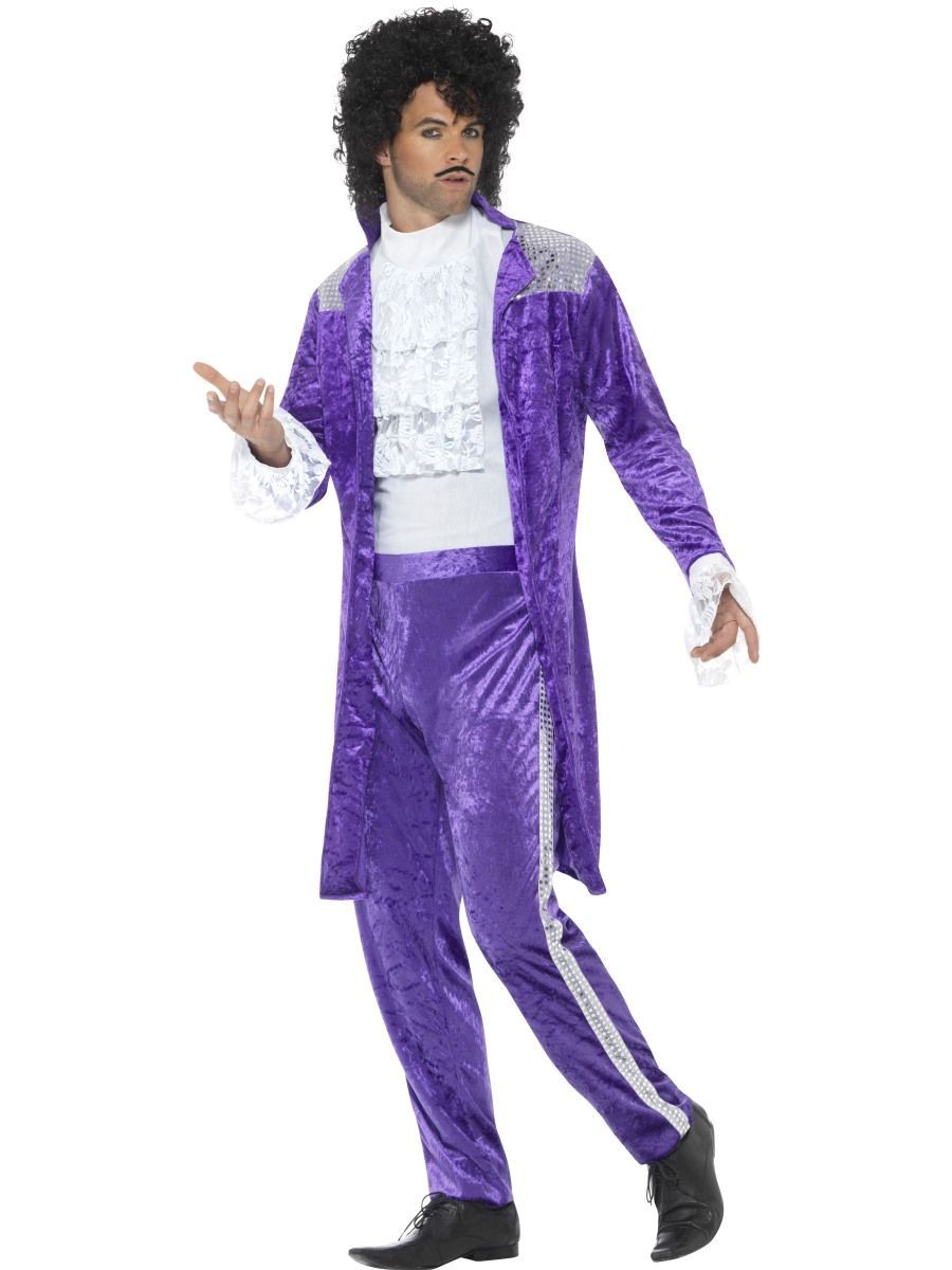 Costume Adult Purple Musician 1980s/1990s Large
