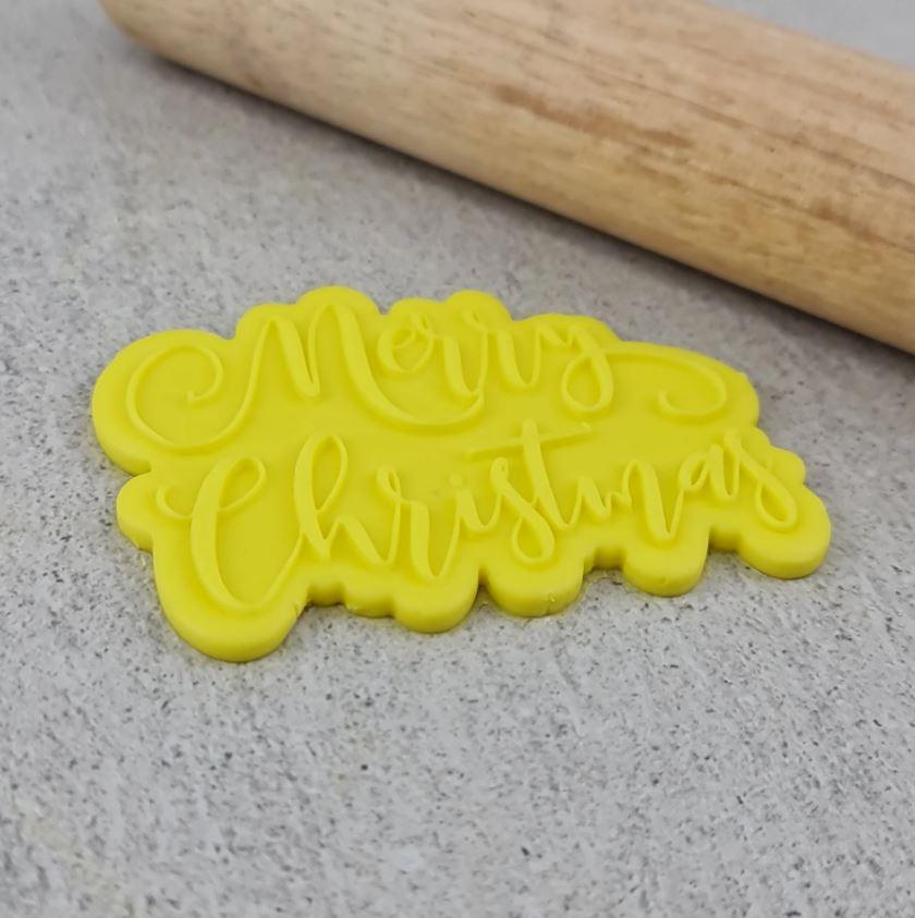 Merry Christmas Debosser & Cookie/Biscuit Cutter Set