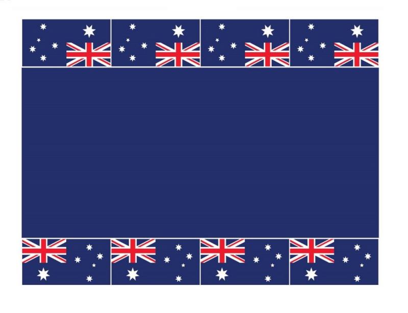 Tablecover Australian Flag Rectangle Plastic 1.8m X 1.3m