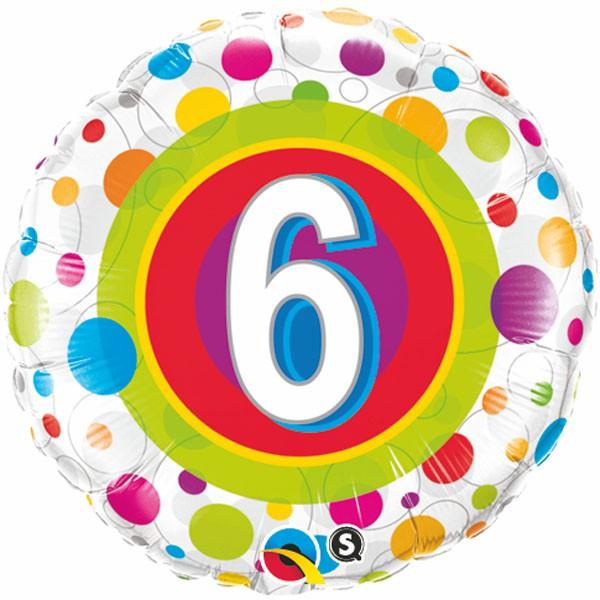 Balloon Foil 45cm 6th Birthday Colourful  Last Chance Buy