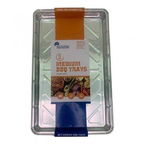 Foil Bbq Tray Medium Pk/5 - 324x201x32mm